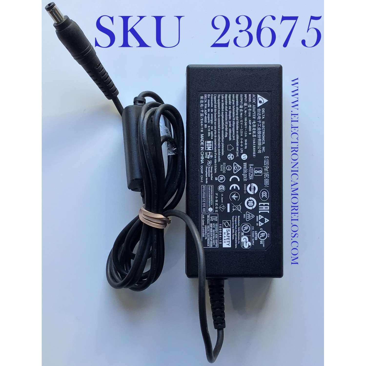 ADAPTADOR DELTA VCA / NUMERO DE PARTE ADP-40GD BD / IS13252 PART 1 EC60950-1 / R-41012564 / DCWP CM-2 / KTC HU10104-10271 / MSIP-REM-DVP-ADP-40DDB / MODELO ADP-40DD B / ENTRADA VCA 100-240V～50-60Hz 1.5A / SALIDA VCD 12V-3.33A    	